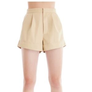 Elegant Beige High-Waisted Women's Shorts